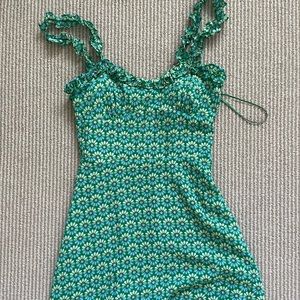Zara green floral dress